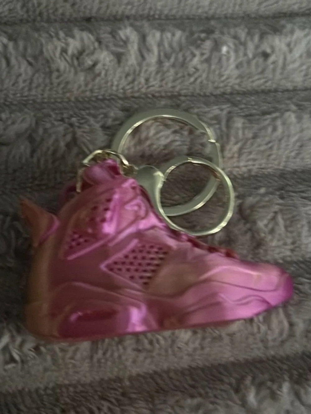3D Printed Pink Metallic Sneaker Keychain